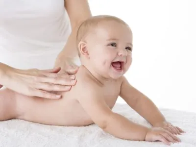 Baby receiving massage